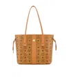 Mcm Liz Small Reversible Visetos Shopper Tote In Brown