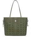 Mcm Small Liz Logo-print Tote Bag In Green