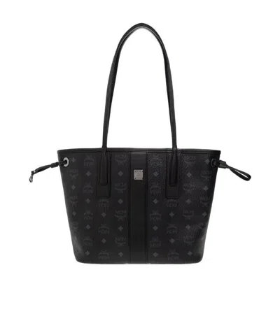 Mcm Small Liz Reversible Tote Bag In Black