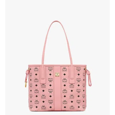 Mcm Small Liz Shopper In Visetos In Pink