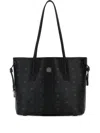 Mcm Canvas Liz Shopping Bag With Logo Pattern In Black