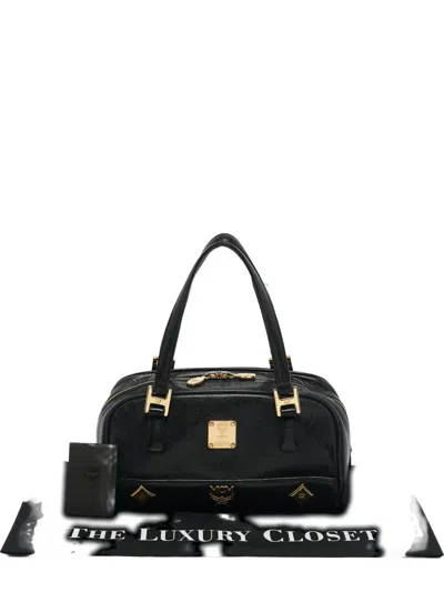 Pre-owned Mcm Small Logo-detail Tote Bag In Black