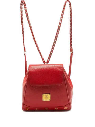 Pre-owned Mcm Small Logo-plaque Backpack