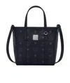 Mcm Small Logo-print Tote Bag In Black