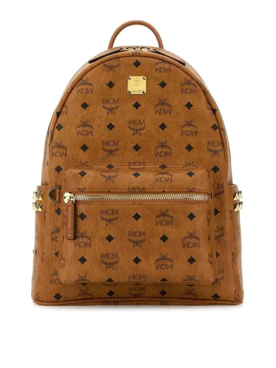 Mcm Medium Stark Backpack In Brown