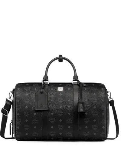 Mcm Small Ottomar Visetos Weekender Bag In Black