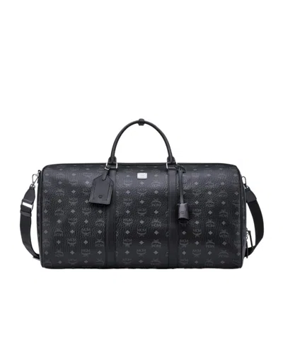 Mcm Small Ottomar Visetos Weekender Bag In Black