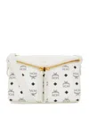 Mcm Printed Canvas Crossbody Bag In White