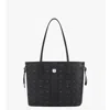 Mcm Small Reversible Liz Shopper In Visetos In Black