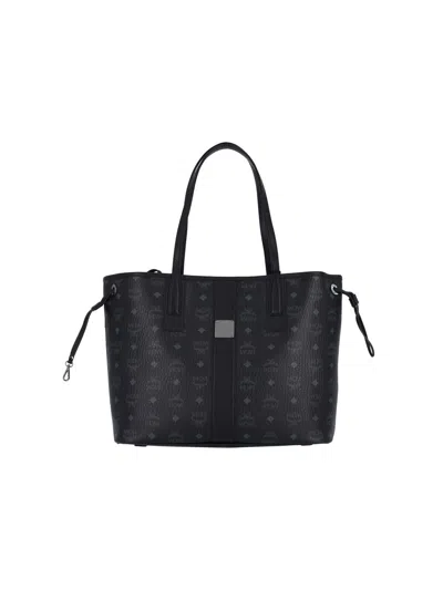 Mcm Small Reversible Tote Bag "liz" In Black