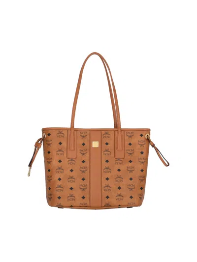 Mcm Small Reversible Tote Bag "liz" In Orange