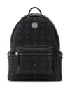Mcm Studded Logo-print Backpack In Black