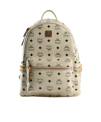 Mcm Small Stark Backpack In Nude