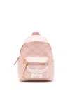 Mcm Small Stark Lauretos Monogram Backpack In Silver/pink