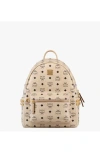 Mcm Small Stark Side Studs Backpack In Sand