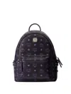 Mcm Stark Side Studs Backpack In Visetos In Black