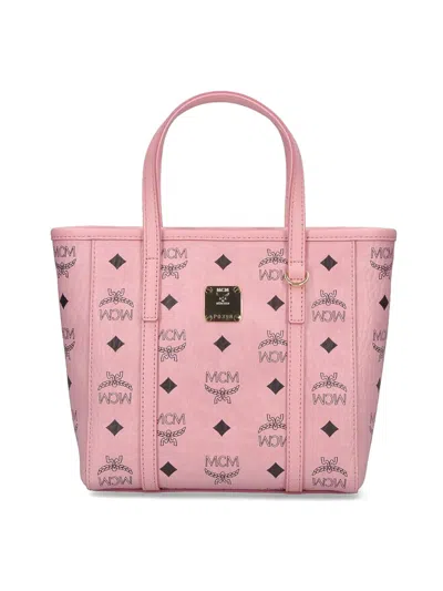 Mcm Small Tote Bag In Nude