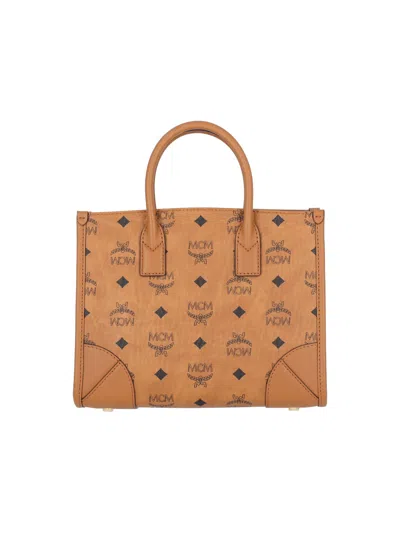 Mcm Small Tote Bags München In Brown