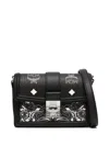 Mcm Small Tracy Bandana Monogram Shoulder Bag In Black