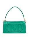 Mcm Mode Travia Small Leather Shoulder Bag In Green