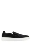 Mcm Canvas And Leather Slip Ons With Contrast Sole
