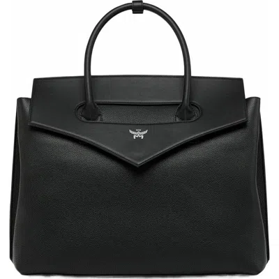 Mcm Soft Diamond Tote In Black