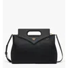 Mcm Soft Diamond Tote In Embossed Leather In Black