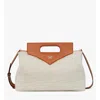 Mcm Soft Diamond Tote In Shearling And Leather In White