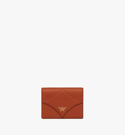 Mcm Spanish Calfskin Diamond Snap Wallet In Brown