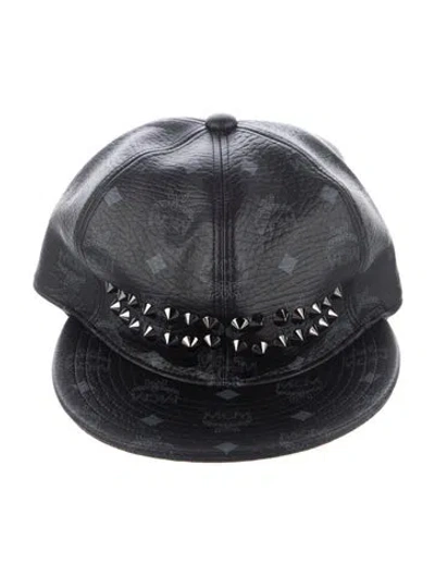 Pre-owned Mcm Spiked Graphic Print Hat W/tags In Black