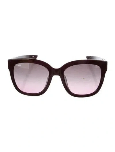 Pre-owned Mcm Square Gradient Sunglasses In Burgundy