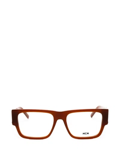 Mcm Square-frame Glasses In Orange