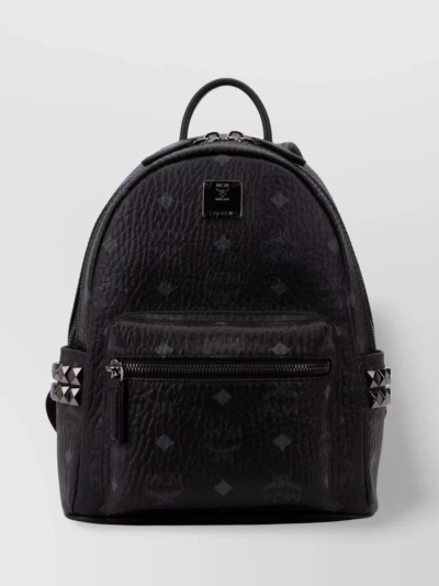 Mcm Adjustable Straps Studded Textured Backpack