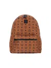 Mcm Backpack Adjustable Straps Front Zip Pocket Handle In Brown