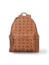 Mcm Studded Front Zip Backpack In Brown
