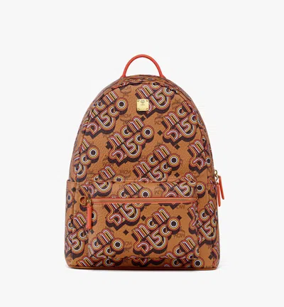 Mcm Stark Backpack In Disco Visetos In Brown