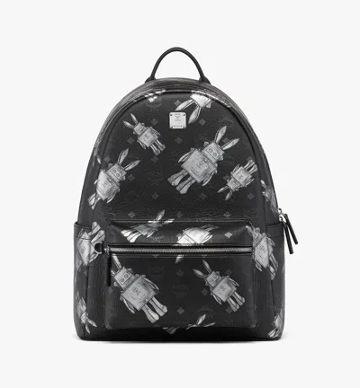Mcm Stark Backpack In Rabot Visetos In Black