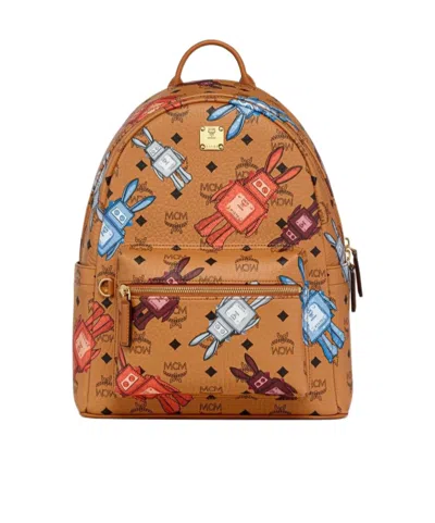 Mcm Stark Backpack In Rabot Visetos In Brown