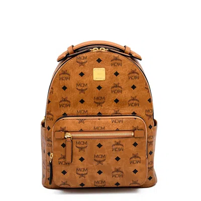 Mcm Stark Backpack In Visetos In Brown