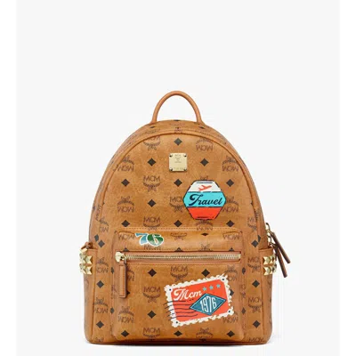 Mcm Stark Backpack In Visetos In Brown