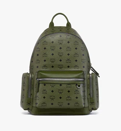 Mcm Stark Backpack In Visetos In Green
