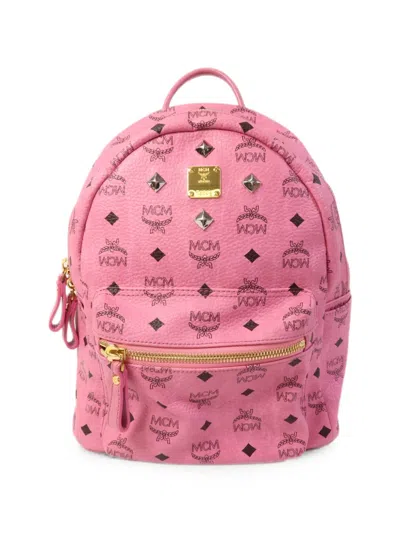 Pre-owned Mcm Stark Backpack In Pink