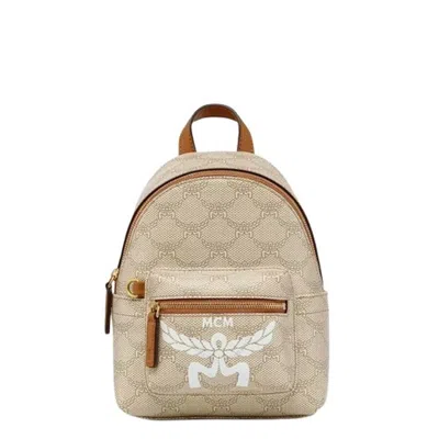 Mcm Stark Bebe Boo Backpack In Lauretos In Beige