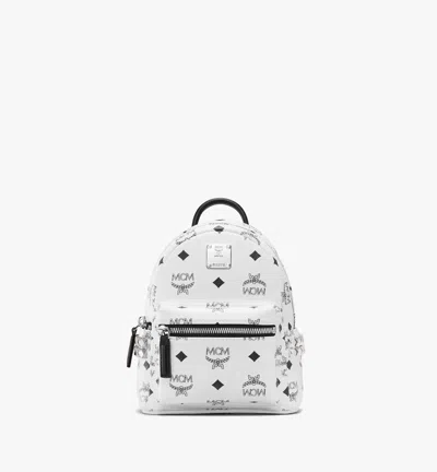 Mcm Stark Bebe Boo Backpack In Visetos In White