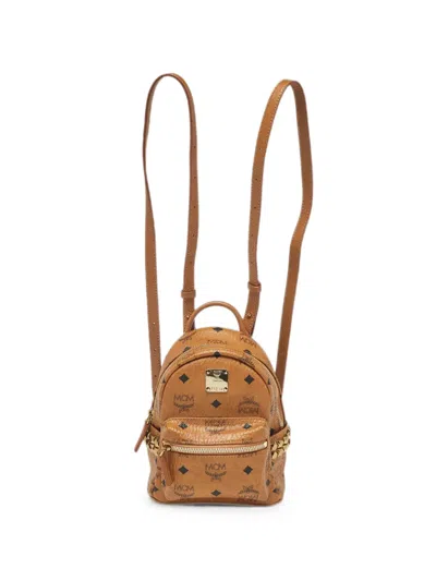 Pre-owned Mcm Stark Bebe Boo Studded Backpack In Brown