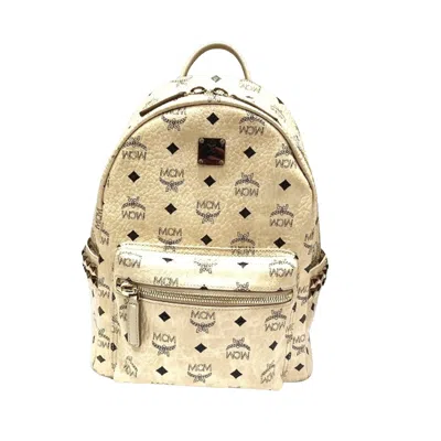 Mcm Stark Leather Backpack Bag () In Gold