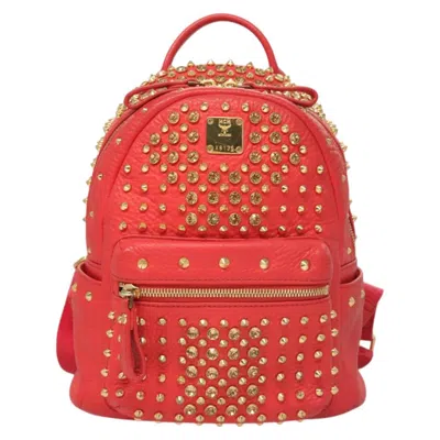 Pre-owned Mcm Stark Leather Backpack Bag ()