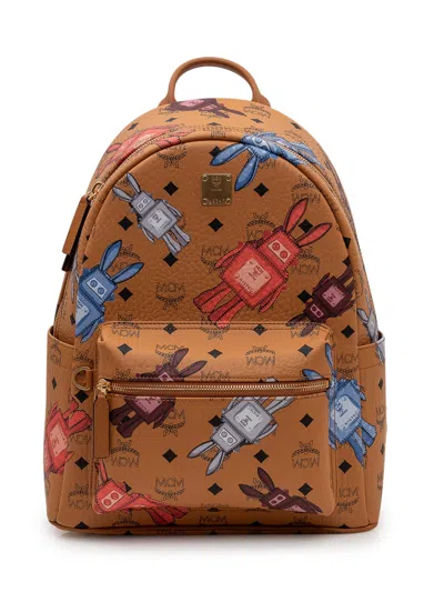 Mcm Stark Medium Fashion Backpack In Brown