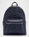 Mcm Stark Eb Maxi Monogram Backpack In Blue