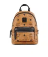 Mcm Stark Monogram Print Zipped Backpack In Brown